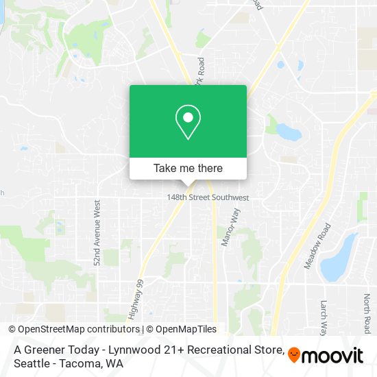 Mapa de A Greener Today - Lynnwood 21+ Recreational Store