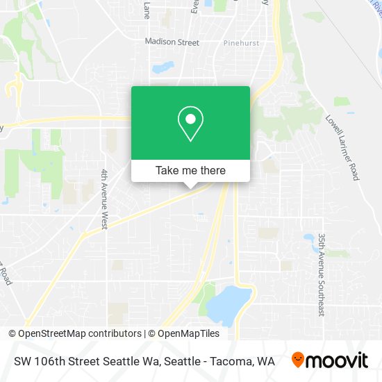 Mapa de SW 106th Street Seattle Wa
