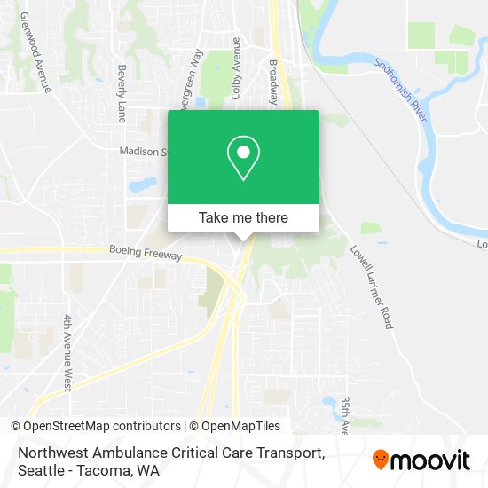 Northwest Ambulance Critical Care Transport map