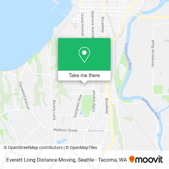 Everett Long Distance Moving map