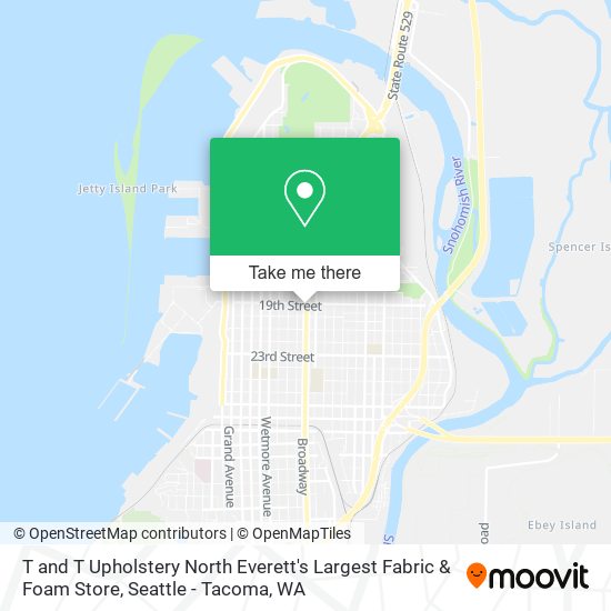 Mapa de T and T Upholstery North Everett's Largest Fabric & Foam Store