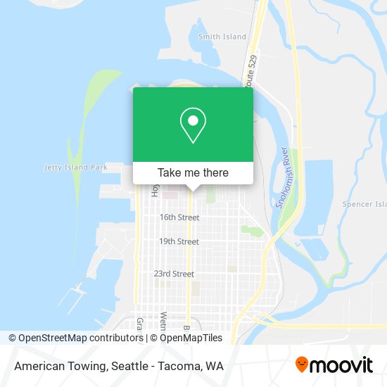 American Towing map