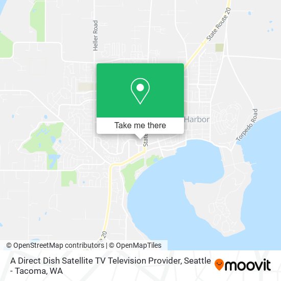 A Direct Dish Satellite TV Television Provider map