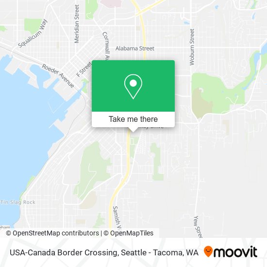 USA-Canada Border Crossing map