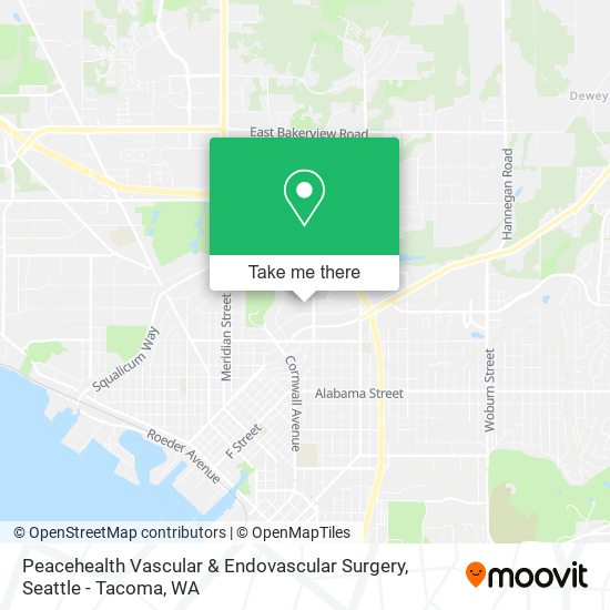 Peacehealth Vascular & Endovascular Surgery map