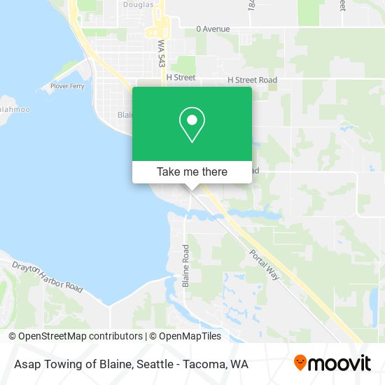 Asap Towing of Blaine map