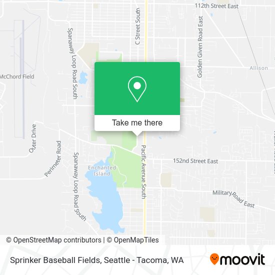 Sprinker Baseball Fields map