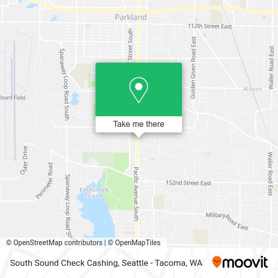 South Sound Check Cashing map