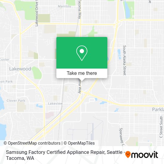 Mapa de Samsung Factory Certified Appliance Repair