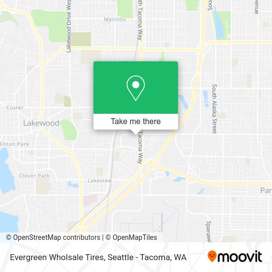 Evergreen Wholsale Tires map