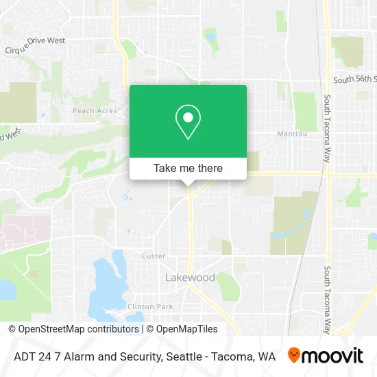 Mapa de ADT 24 7 Alarm and Security