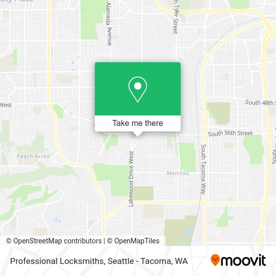 Professional Locksmiths map