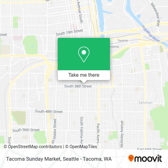 Tacoma Sunday Market map