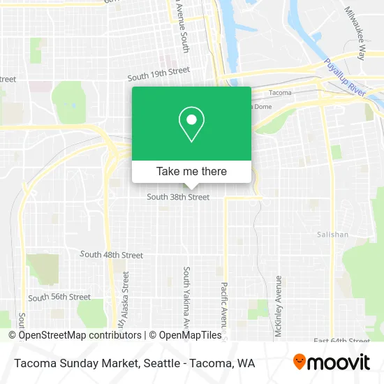 Tacoma Sunday Market map