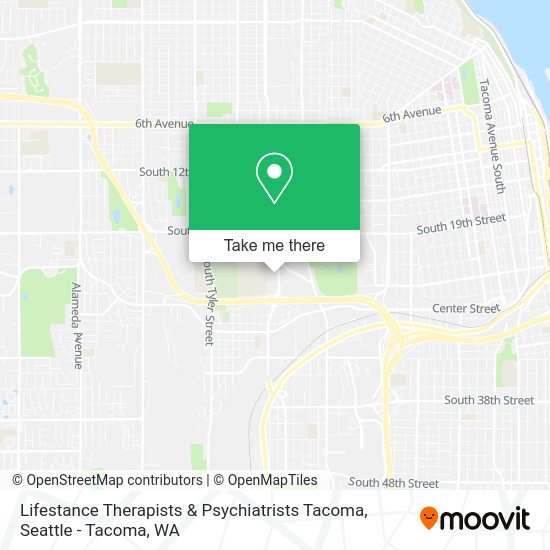 Mapa de Lifestance Therapists & Psychiatrists Tacoma