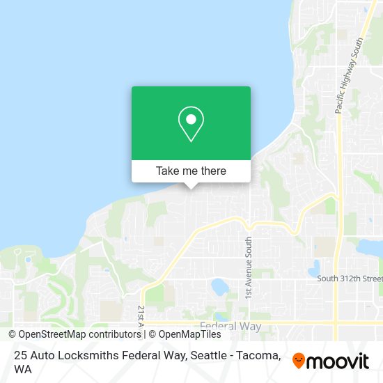 Mapa de 25 Auto Locksmiths Federal Way