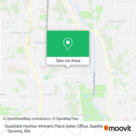 Mapa de Quadrant Homes Vintners Place Sales Office