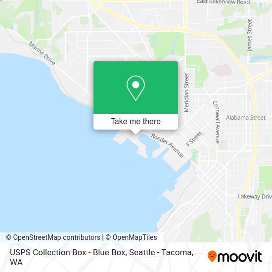Mapa de USPS Collection Box - Blue Box