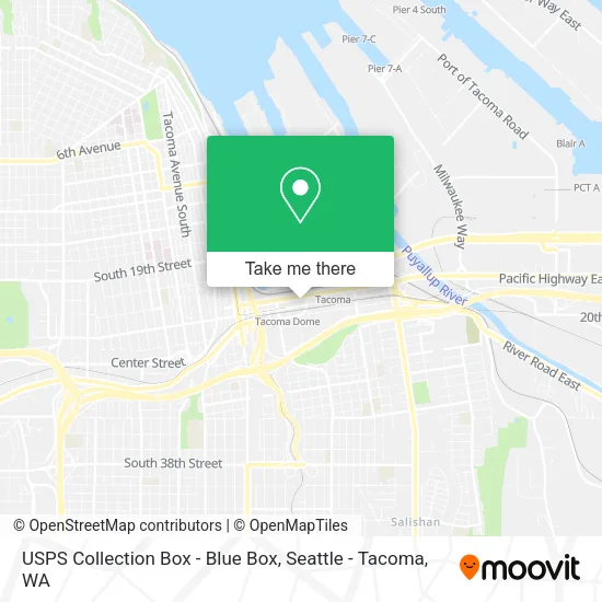 Mapa de USPS Collection Box - Blue Box