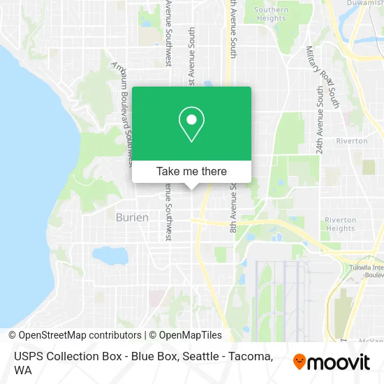 Mapa de USPS Collection Box - Blue Box