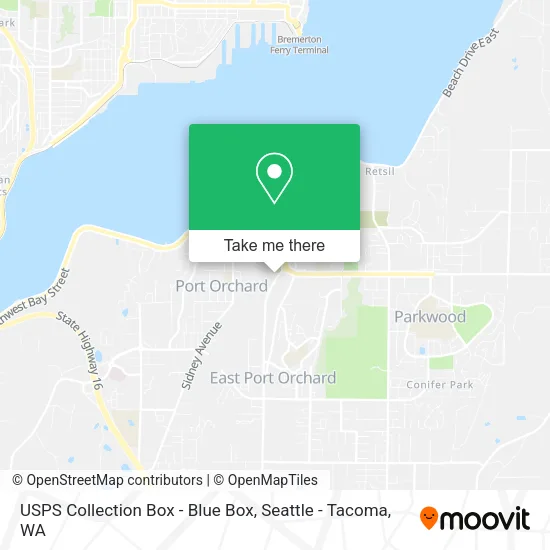 USPS Collection Box - Blue Box map