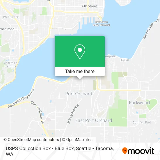 Mapa de USPS Collection Box - Blue Box