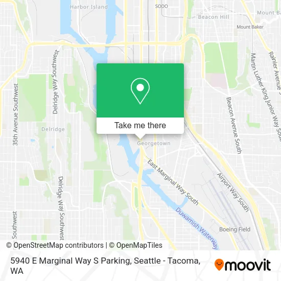 Mapa de 5940 E Marginal Way S Parking