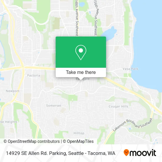 Mapa de 14929 SE Allen Rd. Parking