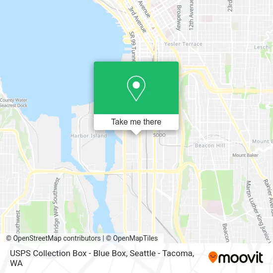 Mapa de USPS Collection Box - Blue Box