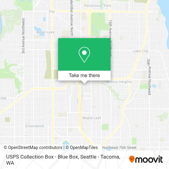 Mapa de USPS Collection Box - Blue Box