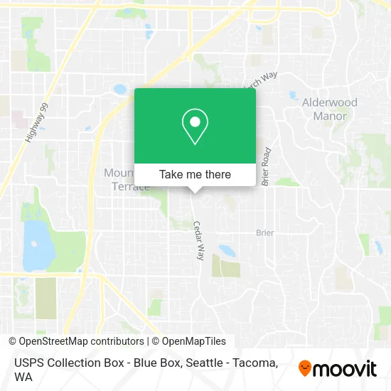 Mapa de USPS Collection Box - Blue Box