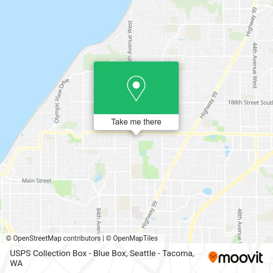 Mapa de USPS Collection Box - Blue Box