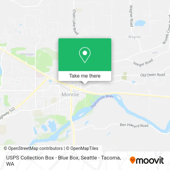 Mapa de USPS Collection Box - Blue Box