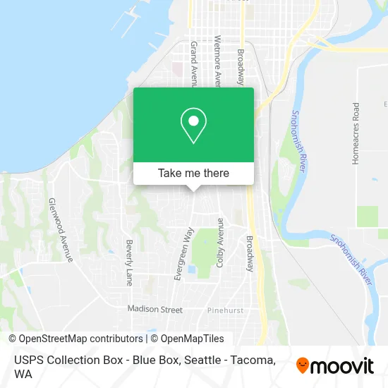 USPS Collection Box - Blue Box map