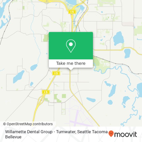 Mapa de Willamette Dental Group - Tumwater