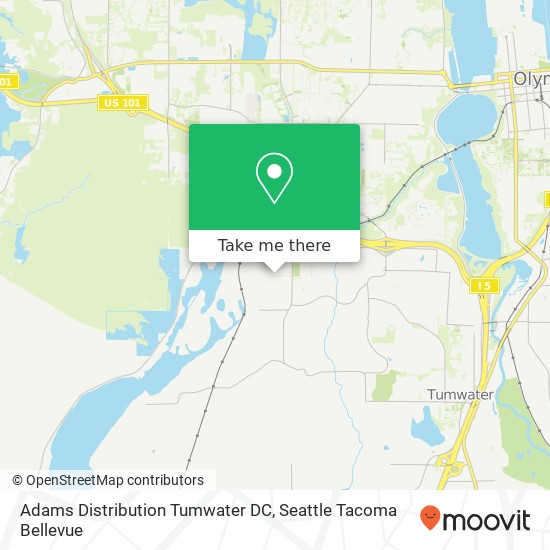 Mapa de Adams Distribution Tumwater DC