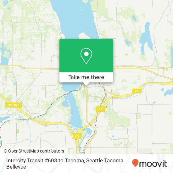 Intercity Transit #603 to Tacoma map