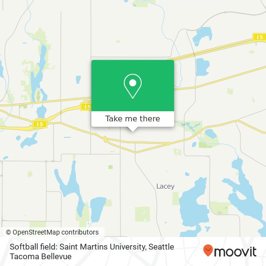 Softball field: Saint Martins University map