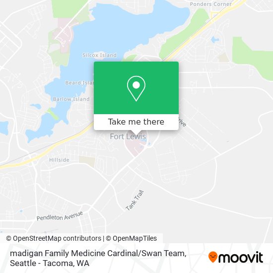 madigan Family Medicine Cardinal / Swan Team map