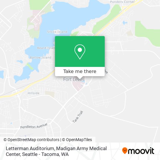 Letterman Auditorium, Madigan Army Medical Center map