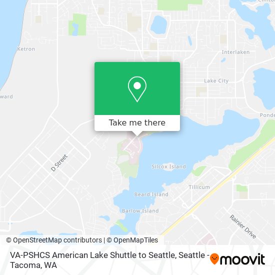 VA-PSHCS American Lake Shuttle to Seattle map