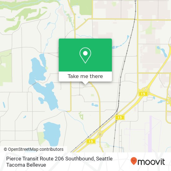 Mapa de Pierce Transit Route 206 Southbound