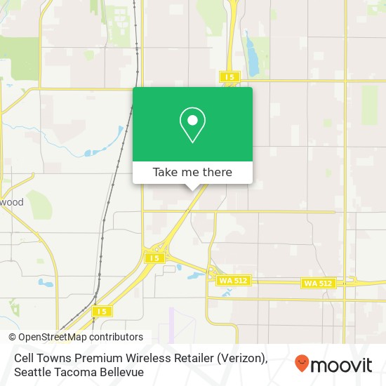 Mapa de Cell Towns Premium Wireless Retailer (Verizon)