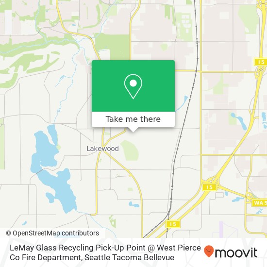 LeMay Glass Recycling Pick-Up Point @ West Pierce Co Fire Department map