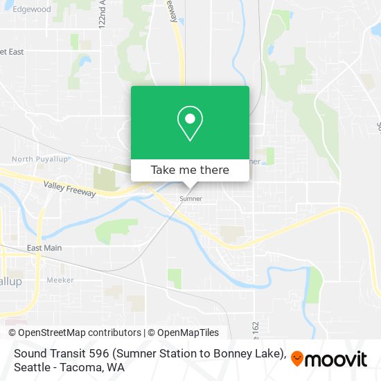 Sound Transit 596 (Sumner Station to Bonney Lake) map