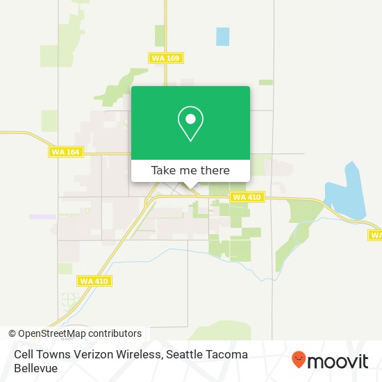 Mapa de Cell Towns Verizon Wireless