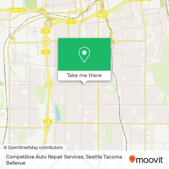 Competitive Auto Repair Services map