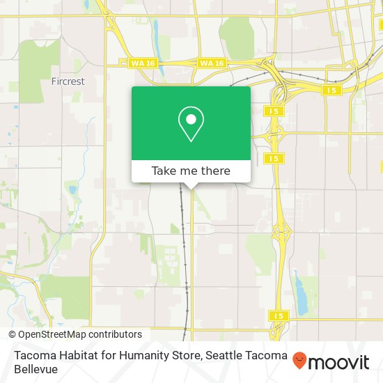 Mapa de Tacoma Habitat for Humanity Store