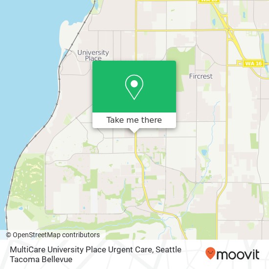 MultiCare University Place Urgent Care map