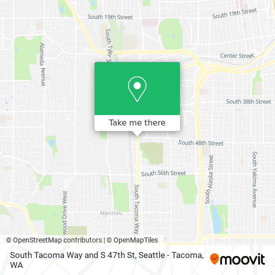 Mapa de South Tacoma Way and S 47th St